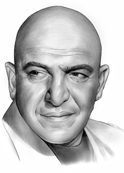 telly Savalas Greeting Card featuring the drawing Telly Savalas by Greg Joens