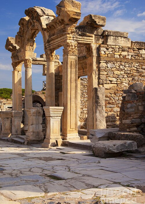 Ephesus Greeting Card featuring the photograph Temple in Ephesus by Brian Jannsen