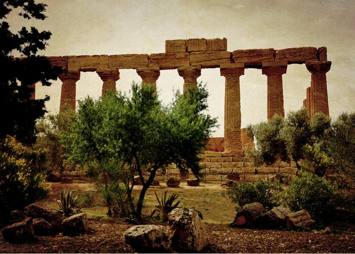 Hermanos Greeting Card featuring the photograph Temple of Juno Lacinia in Agrigento by RicardMN Photography