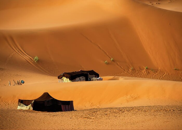 Tranquility Greeting Card featuring the photograph Tents In Sahara Desert by Copyright @ Sopon Chienwittayakun