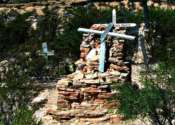 Terlingua Greeting Card featuring the photograph Terlingua Cross by Linda Cox