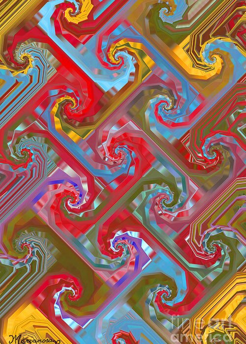 Digital Photo Art Greeting Card featuring the digital art Tessellation by Mariarosa Rockefeller