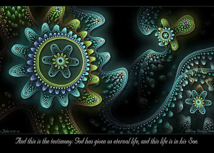 Fractal Greeting Card featuring the digital art Testimony by Missy Gainer