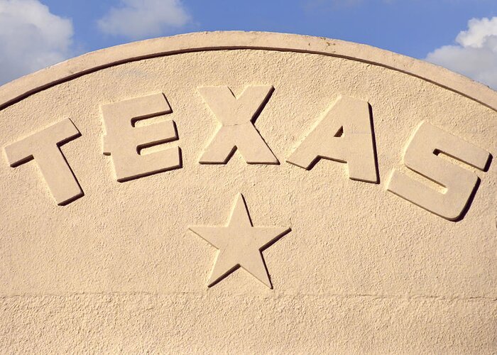 Sign Greeting Card featuring the photograph Texas in Raised Letters by David and Carol Kelly