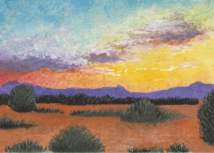 West Texas Desert Greeting Card featuring the painting Texas by Joe Michelli