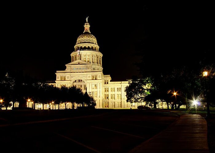 Flag Greeting Card featuring the photograph Texas State Capitol by Dave Files