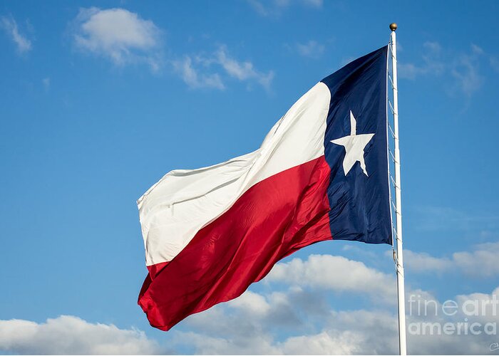 Texas State Flag Greeting Card featuring the photograph State Flag of Texas by Imagery by Charly