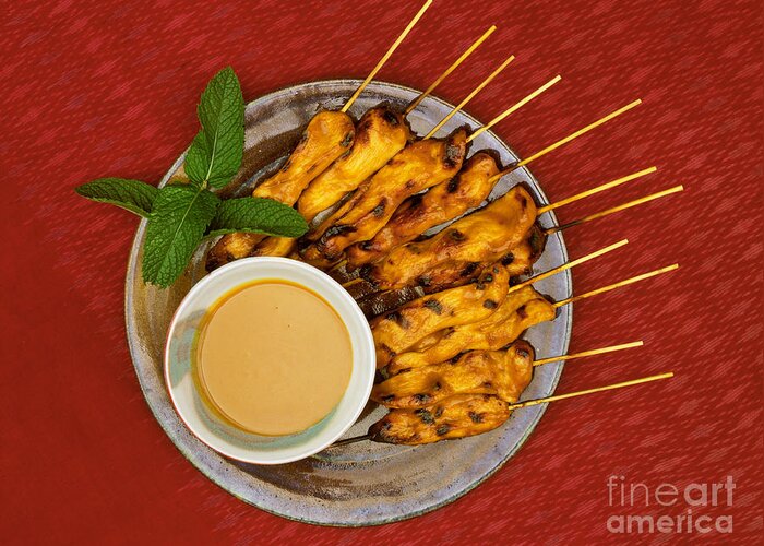 Craig Lovell Greeting Card featuring the photograph Thai Satay Chicken by Craig Lovell