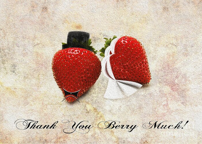 Love Greeting Card featuring the mixed media Thank You Berry Much by Andee Design