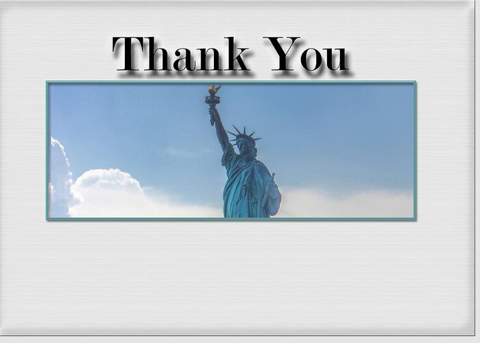 Thank You Card Greeting Card featuring the digital art Thank You Card - Statue of Liberty by Becca Buecher