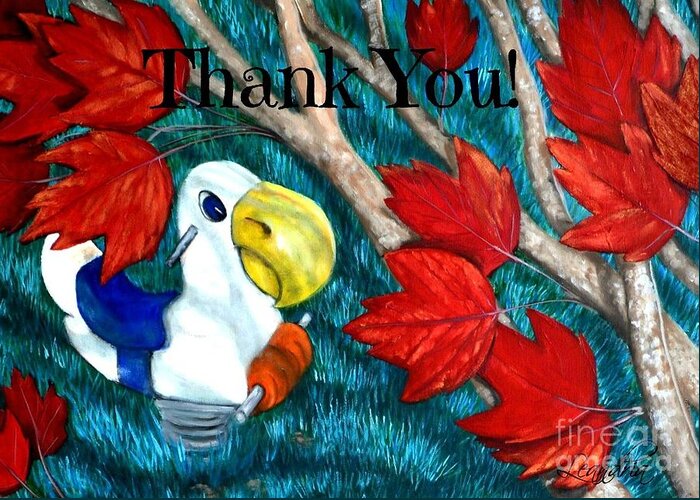 Thank You Card Greeting Card featuring the painting Spring Ryder Thank you card by Leandria Goodman