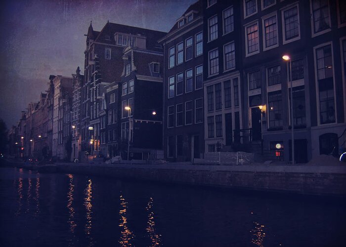 Amsterdam Greeting Card featuring the photograph That Evening in Amsterdam by Laurie Search