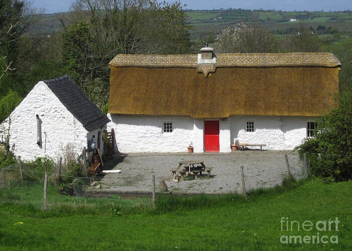 Ireland Thatched Cottage Greeting Card featuring the photograph Thatched Cottage by Suzanne Oesterling
