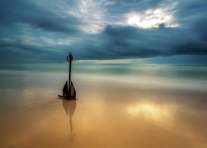 Tranquility Greeting Card featuring the photograph The Anchor by Arthit Somsakul