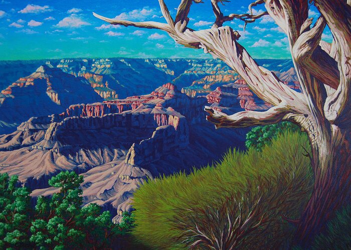 Grand Canyon Greeting Card featuring the painting The Ancient One by Cheryl Fecht