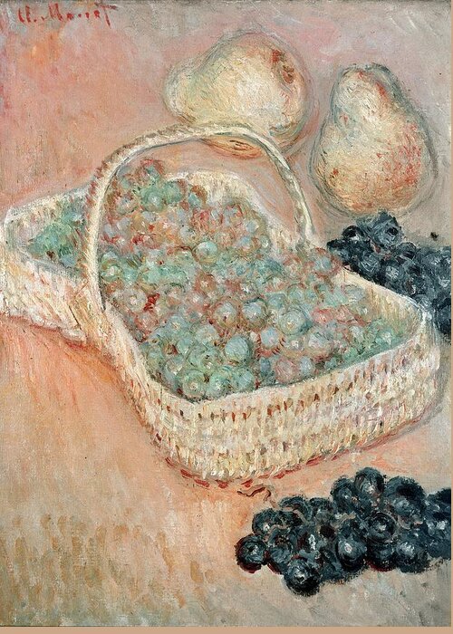 Claude Monet Greeting Card featuring the painting The Basket Of Grapes, 1884 by Claude Monet