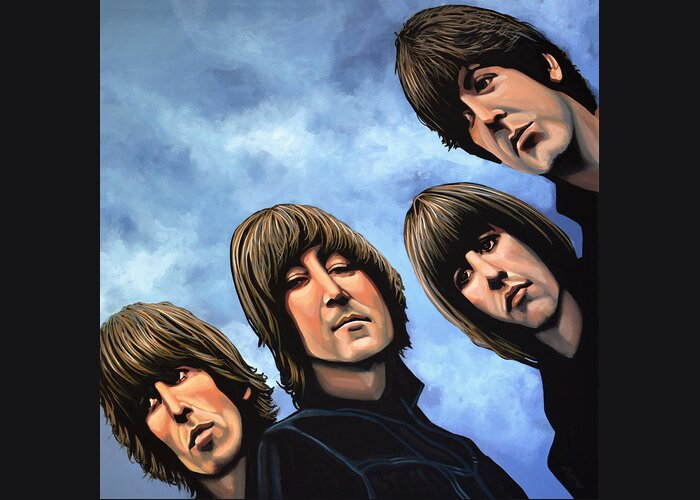 The Beatles Greeting Card featuring the painting The Beatles Rubber Soul by Paul Meijering