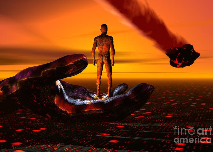 Horizontal Greeting Card featuring the digital art The Beginning And End Of Humanity by Mark Stevenson