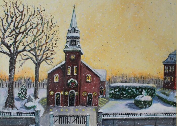St. Mary's Church Greeting Card featuring the painting The Bells of St. Mary's by Rita Brown
