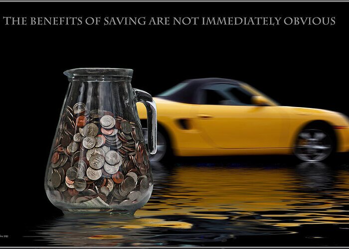 Jar Greeting Card featuring the photograph The Benefits Of Saving by Aleksander Rotner