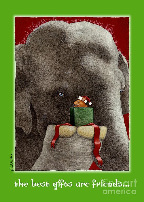 Will Bullas Greeting Card featuring the painting The Best Gifts Are Friends... by Will Bullas
