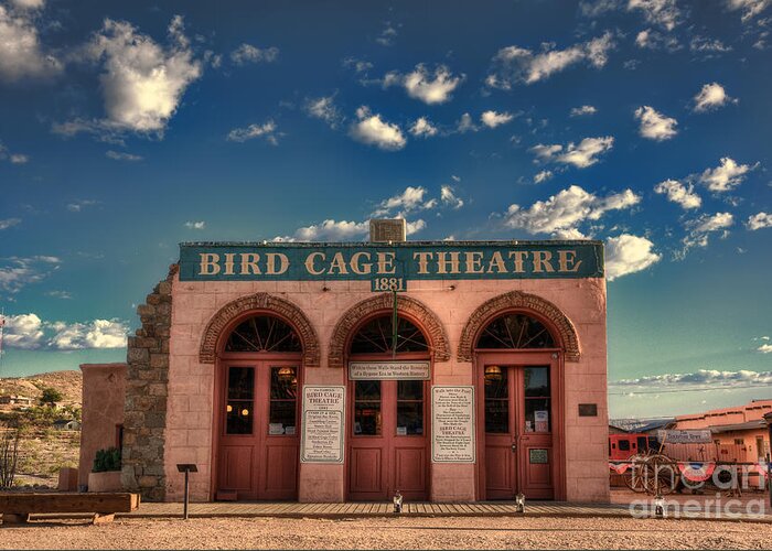 Bird Greeting Card featuring the photograph The Bird Cage Theatre by Eddie Yerkish