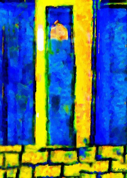 Semi-abstract Greeting Card featuring the painting The Blue Doors of la Rue des Fauves by RC DeWinter