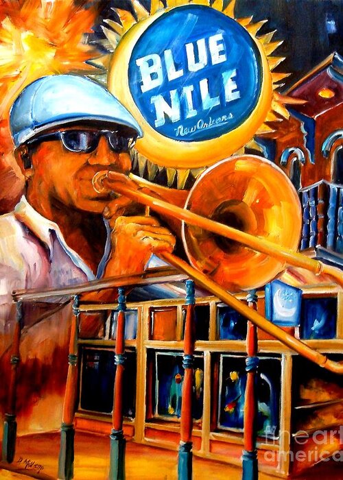 New Orleans Greeting Card featuring the painting The Blue Nile Jazz Club by Diane Millsap