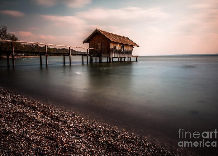 Ammersee Greeting Card featuring the photograph The boats house by Hannes Cmarits