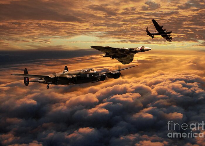 Avro Greeting Card featuring the digital art The Bomber Age by Airpower Art
