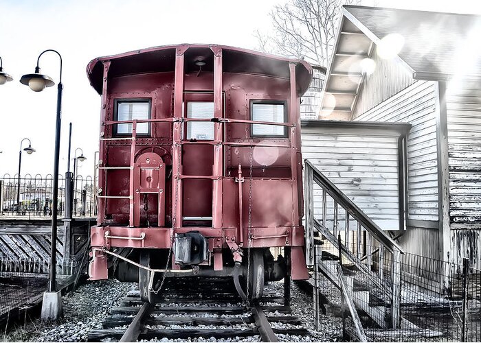 Ice Greeting Card featuring the photograph The Caboose by Bill Cannon