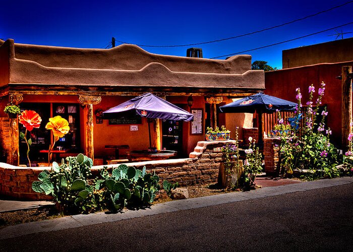 The Church Street Cafe Greeting Card featuring the photograph The Church Street Cafe - Albuquerque New Mexico by David Patterson