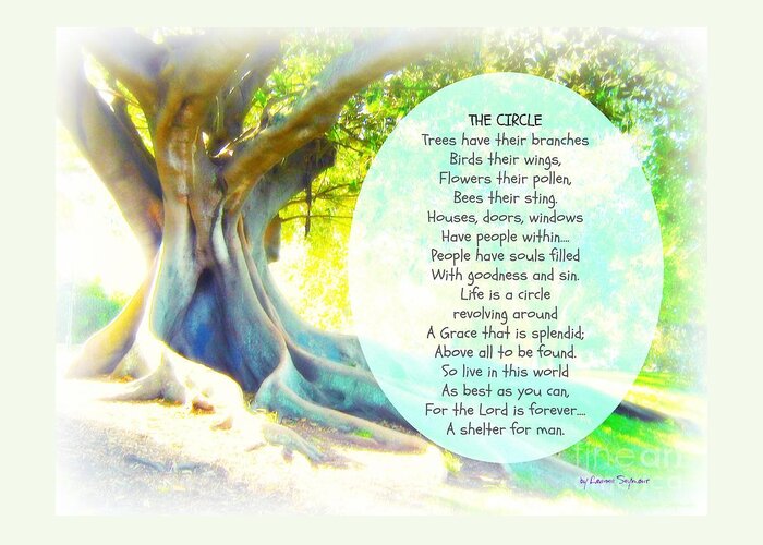 Tree Greeting Card featuring the mixed media The Circle by Leanne Seymour