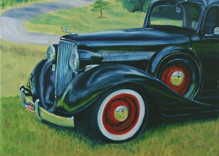 Car Greeting Card featuring the painting The Classic by Jill Ciccone Pike