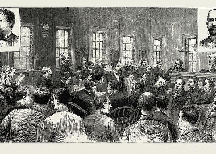 Cronin Trial Greeting Card featuring the drawing The Cronin Trial At Chicago Usa by Litz Collection