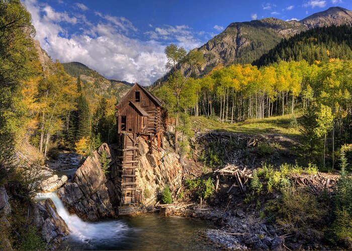Fall Colors Greeting Card featuring the photograph The Crystal Mill and Crystal River by Ken Smith