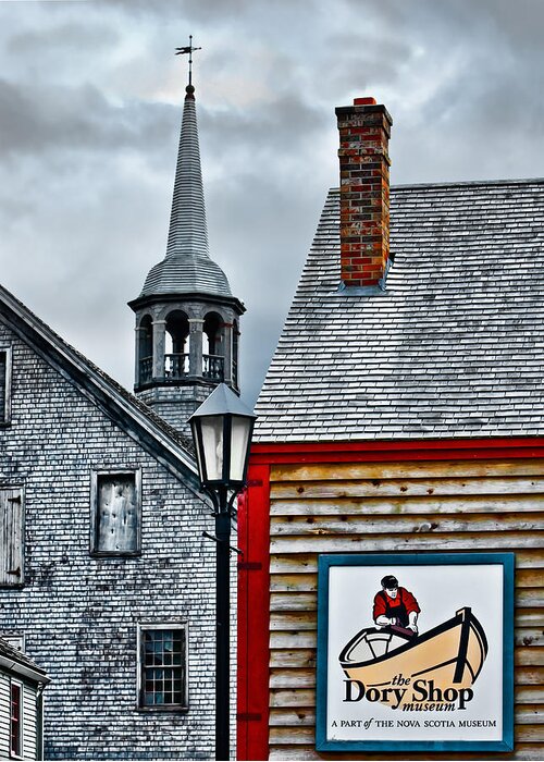 Shelburne Greeting Card featuring the photograph The Dory Shop in Shelburne Nova Scotia by Ginger Wakem