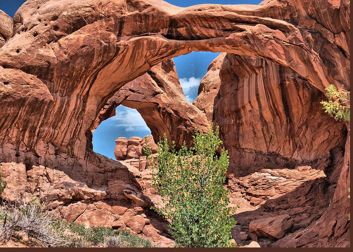 Double Arch Greeting Card featuring the photograph The Double Arch - Arches National Park by Gregory Ballos