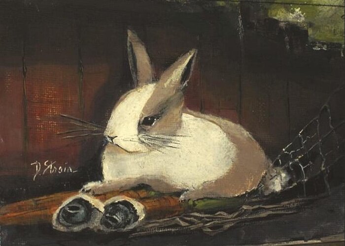 Rabbits Greeting Card featuring the painting The Dutch Rabbit by Diane Strain