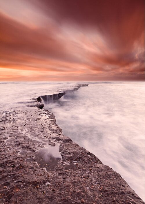 Beach Greeting Card featuring the photograph The edge of earth by Jorge Maia