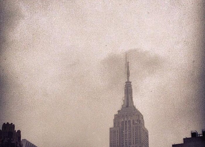 Newyorkcity Greeting Card featuring the photograph the Empire State, A Lonely Dinosaur by Hagop Hagopian