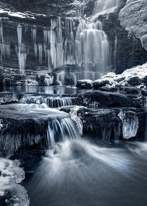 Fewston Greeting Card featuring the photograph The Falls at Scaleber Force by Chris Frost