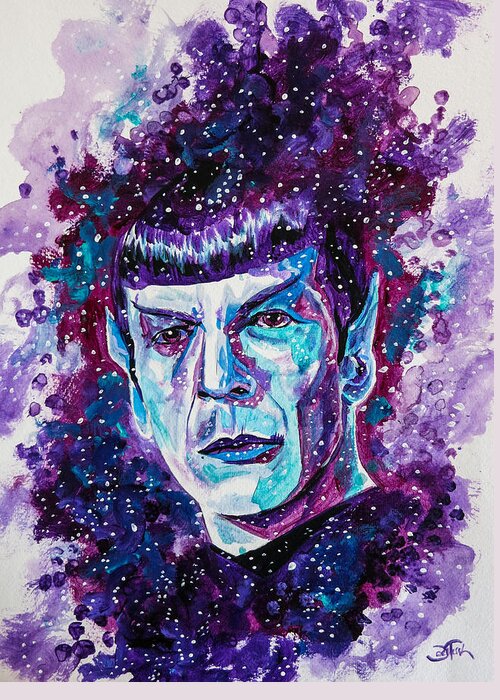Portrait Greeting Card featuring the painting The Final Frontier by Joel Tesch