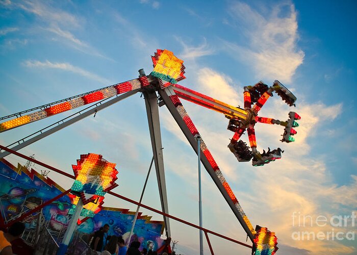 Carnival Rides Greeting Card featuring the photograph The Fire Ball by Colleen Kammerer