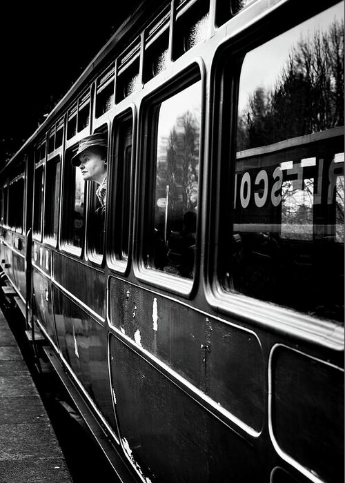 Train Greeting Card featuring the photograph The Goodbye Girl ....leaving by Richard Bland