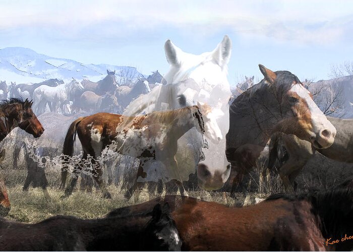 Horses Greeting Card featuring the photograph The Herd 2 by Kae Cheatham