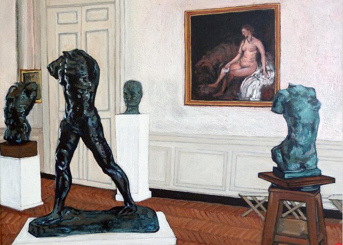 Rodin Greeting Card featuring the painting The Hotel Biron by Tom Roderick