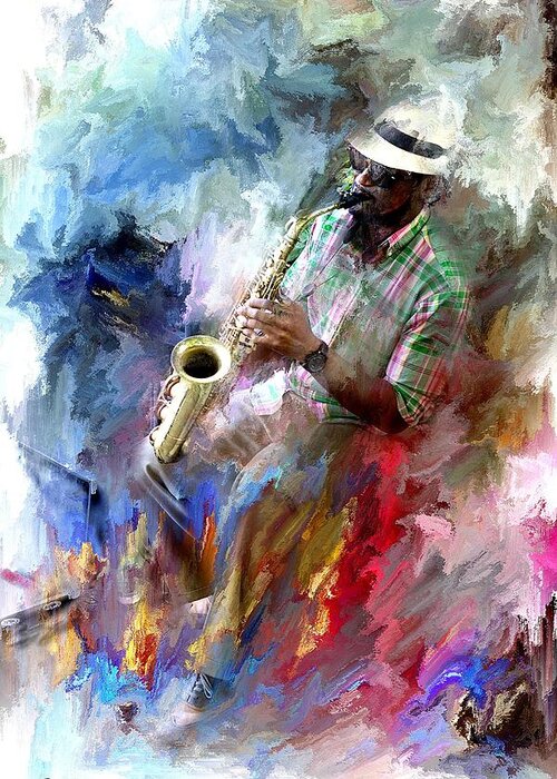 Evie Greeting Card featuring the photograph The Jazz Player by Evie Carrier