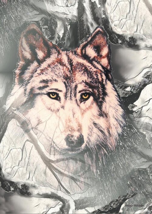 Wolf Greeting Card featuring the digital art The Lair by Melodye Whitaker