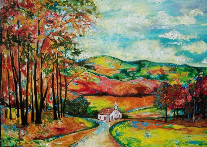 African-american Landscape Art Greeting Card featuring the painting The Landscape I Love by Emery Franklin